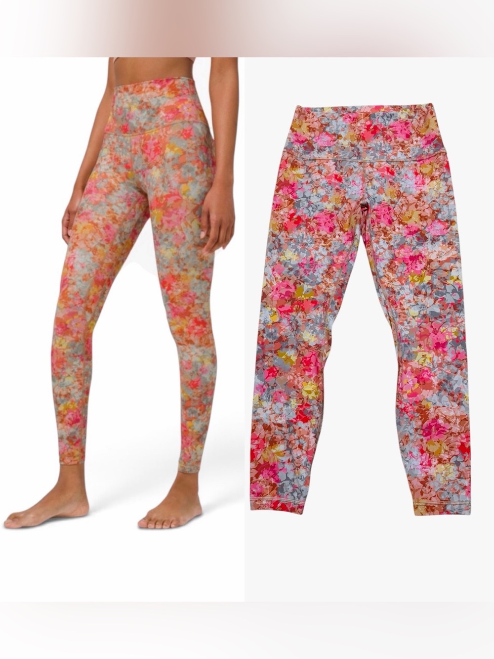 Lululemon Align Inflorescence Leggings High Rise Yoga Pilates Floral Fall Size 8